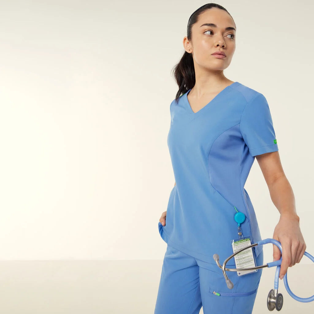 NNT Womens Invigorate Helen Scrub Top - Light Blue