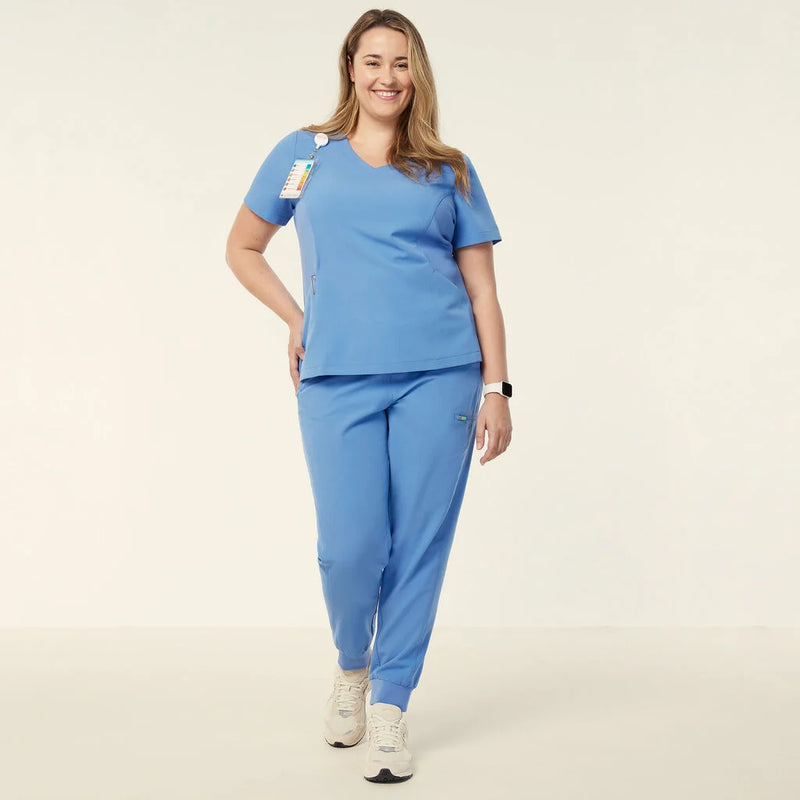 NNT Womens Invigorate Helen Scrub Top - Light Blue