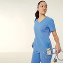 NNT Womens Invigorate Helen Scrub Top - Light Blue