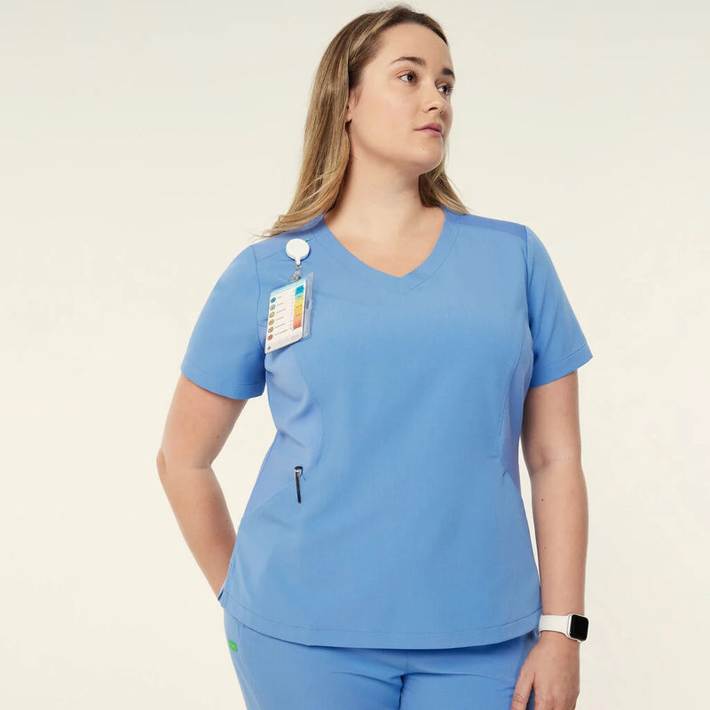 NNT Womens Invigorate Helen Scrub Top - Light Blue