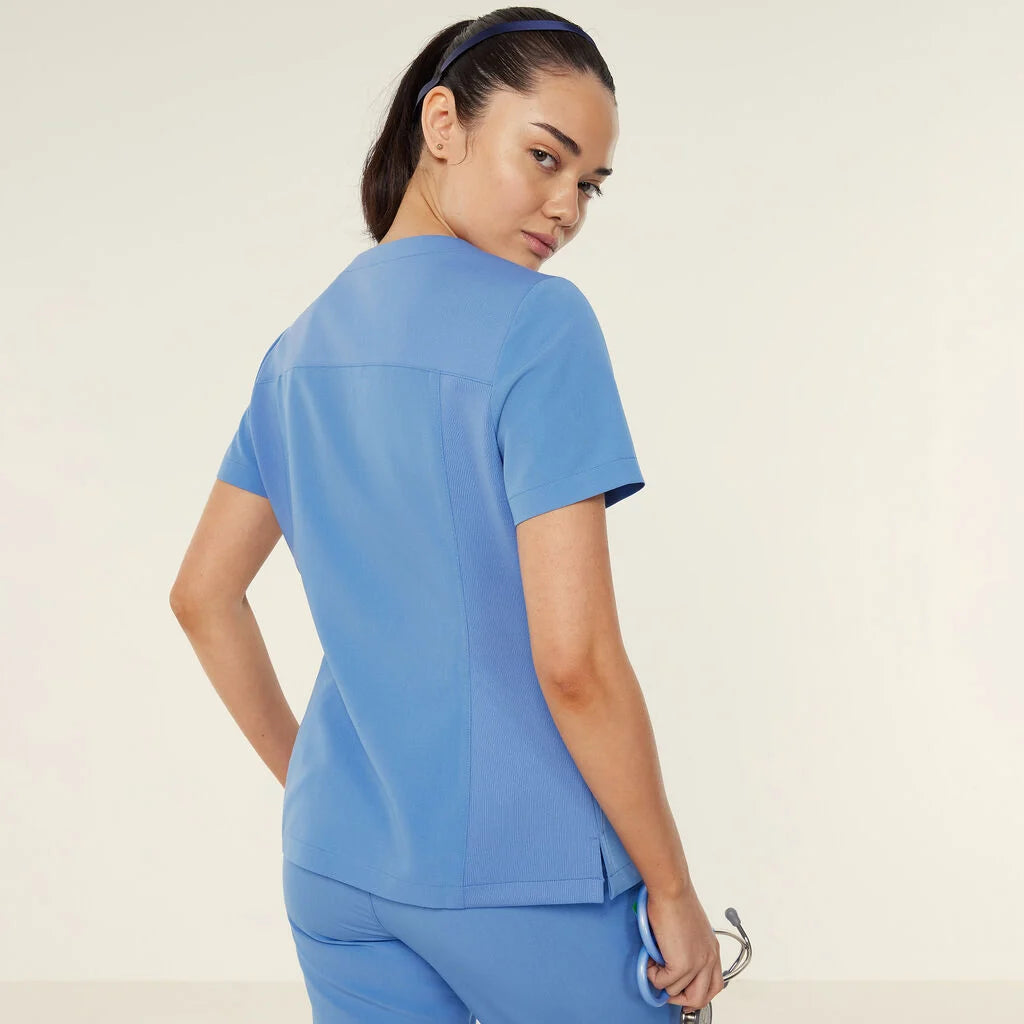 NNT Womens Invigorate Helen Scrub Top - Light Blue