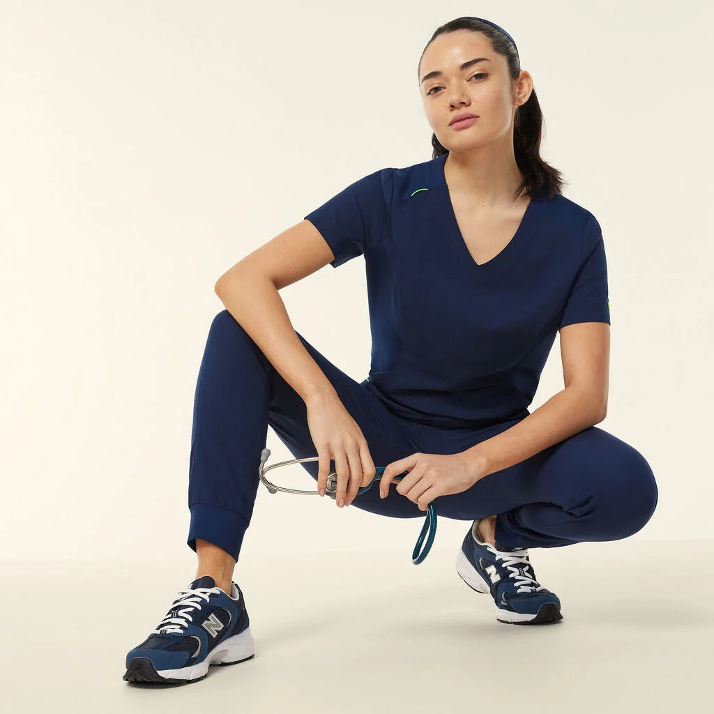 NNT Womens Invigorate Helen Scrub Top - Navy Blue