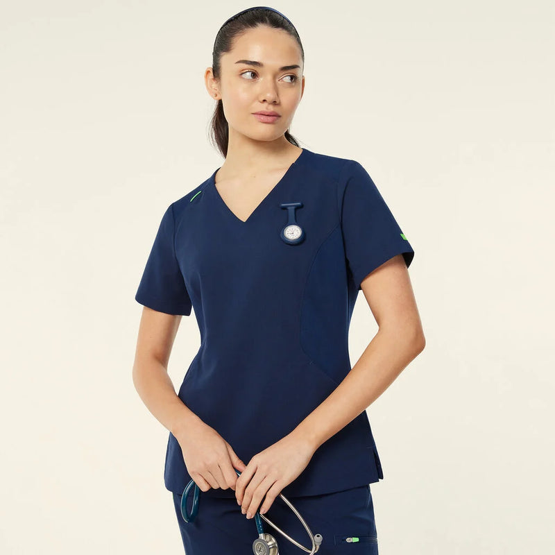NNT Womens Invigorate Helen Scrub Top - Navy Blue