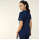 NNT Womens Invigorate Helen Scrub Top - Navy Blue