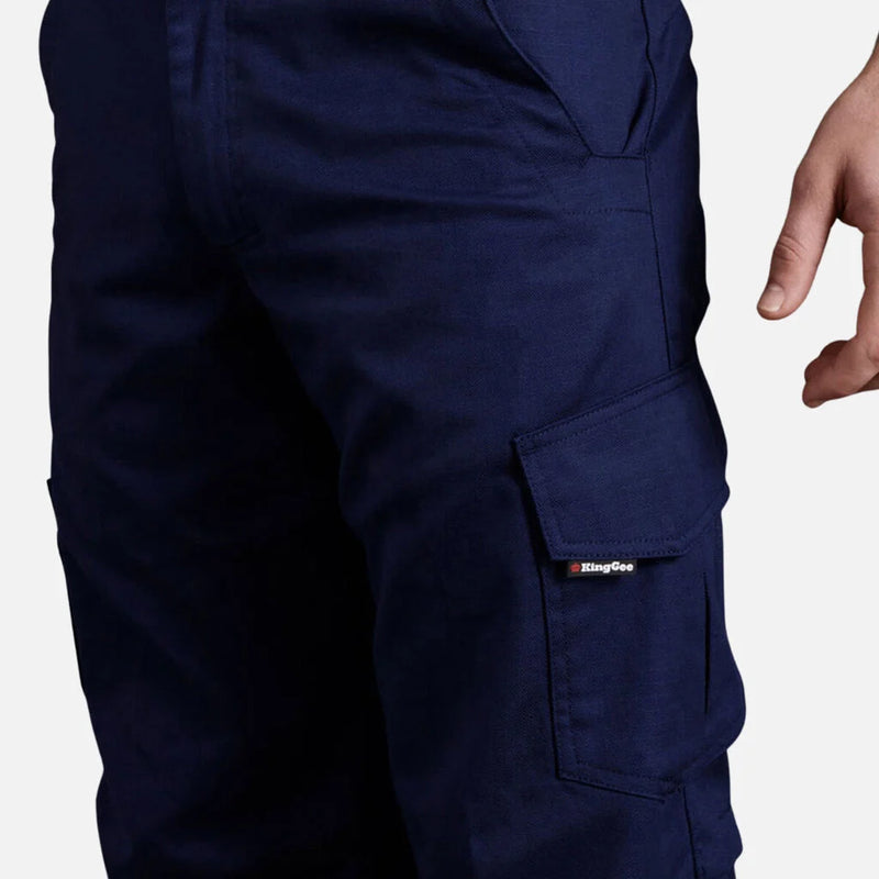 King Gee Men's Workcool 2 L/Weight Ripstop Cotton Cargo Pants K13820 -Navy