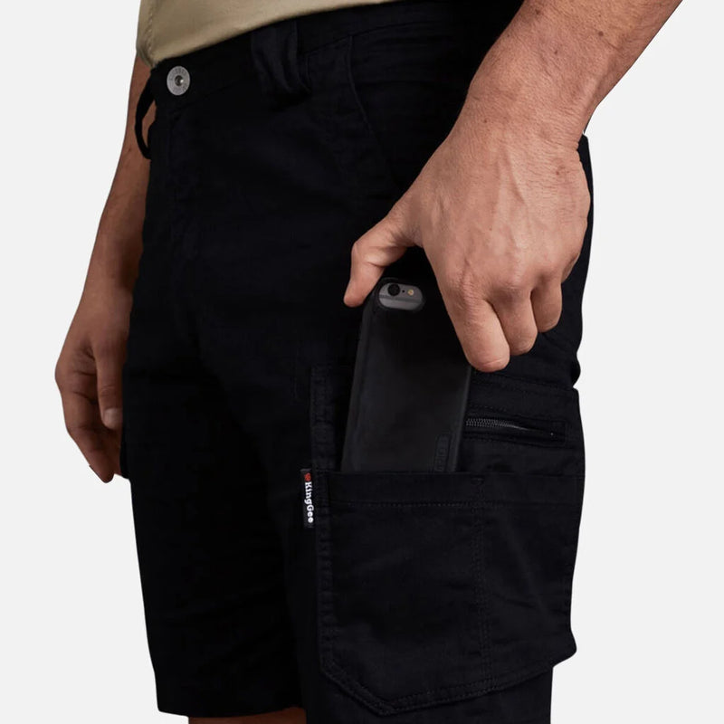 King Gee Men's Summer Tradie Shorts K17340 - Black