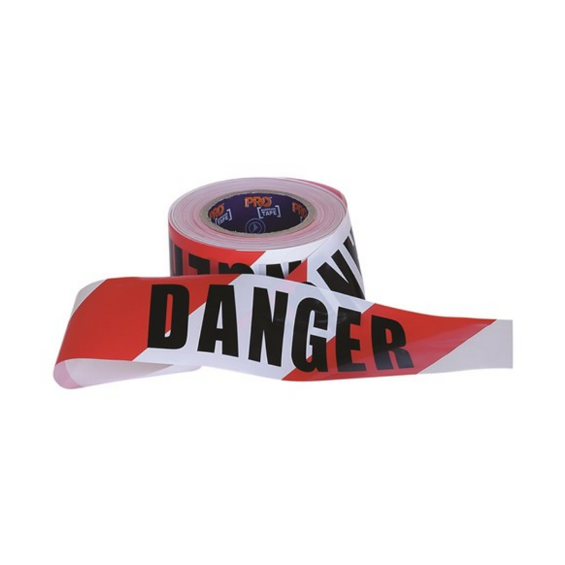 Red/White Danger Barricade Tape - 100m X 75mm
