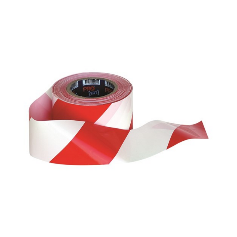 Red & White Barricade Tape - 100m x 75mm