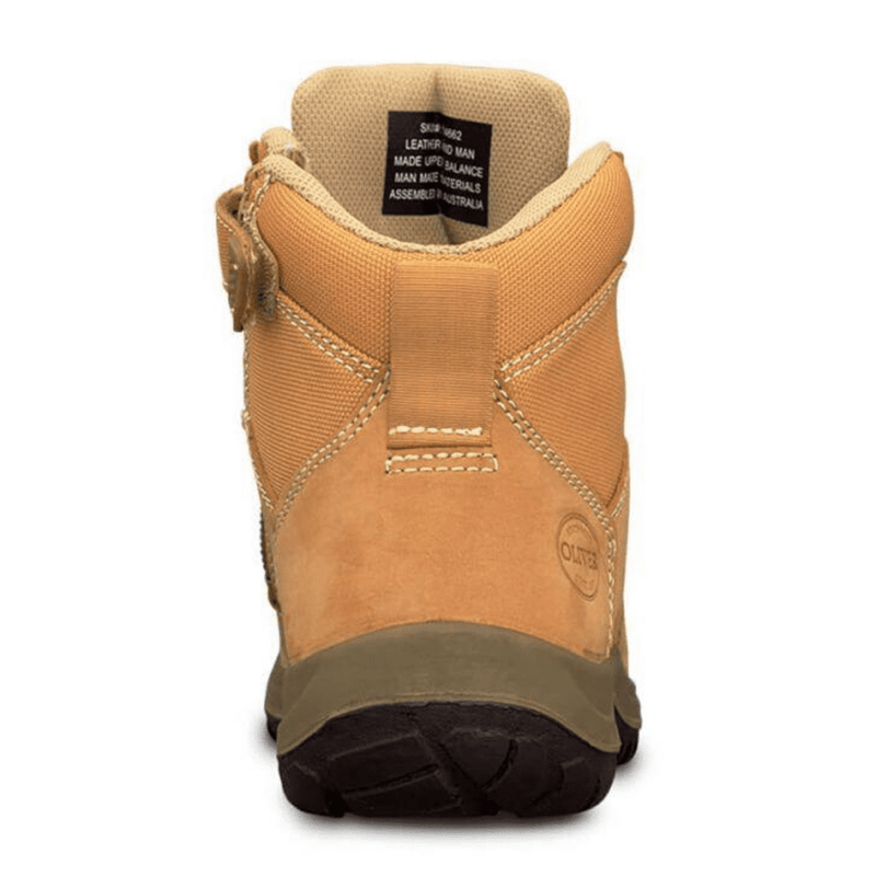 O34662  Oliver Men's Zip Sided Ankle Safety Boots -Wheat
