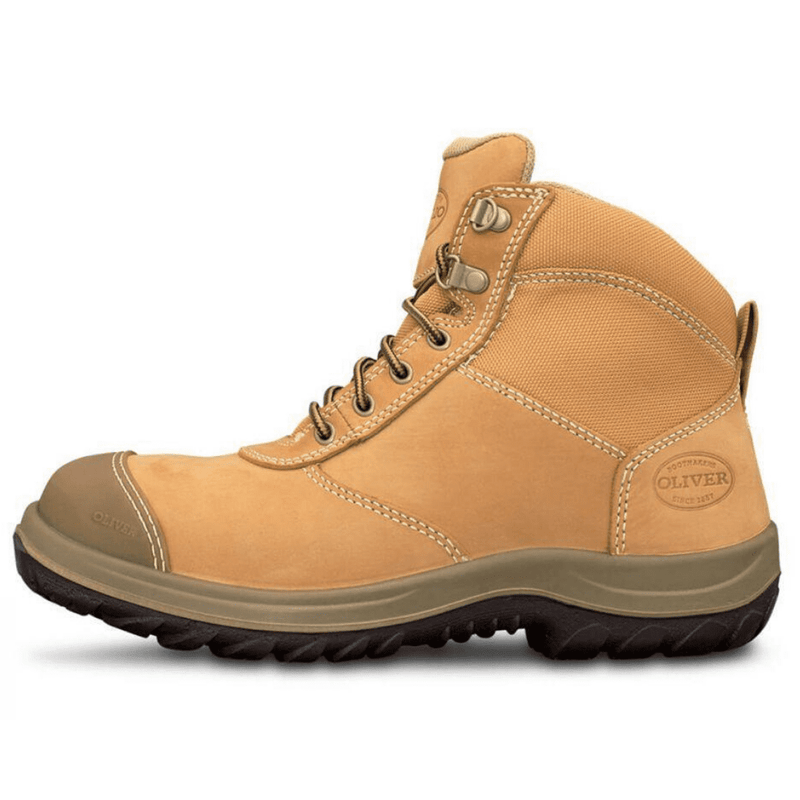 O34662  Oliver Men's Zip Sided Ankle Safety Boots -Wheat