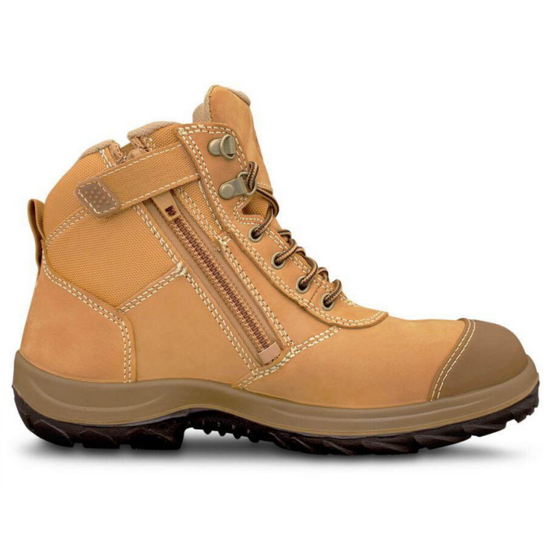 O34662  Oliver Men's Zip Sided Ankle Safety Boots -Wheat