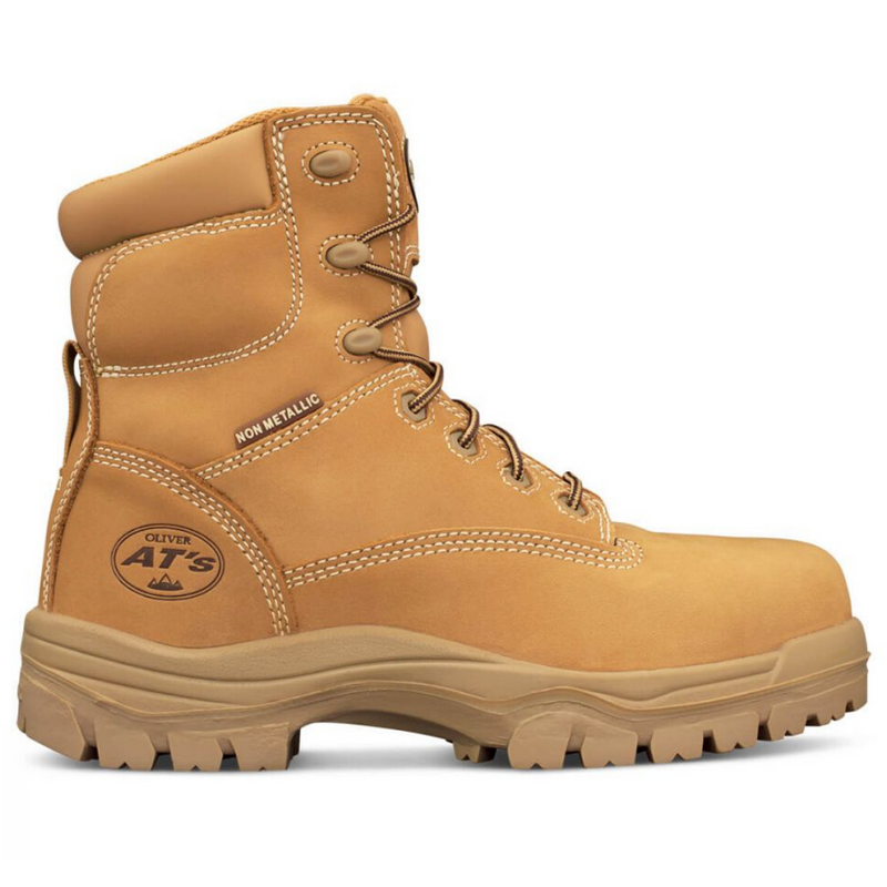 O45632 Oliver Men s Lace Up Safety Boot Non Metallic Wheat