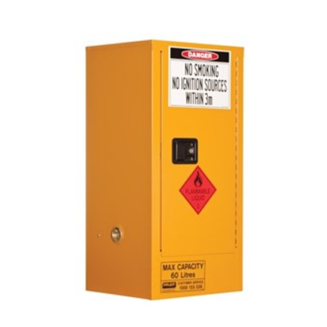 Flammable Liquid Storage Cabinet: 60L - 1 Door - 2 Shelves