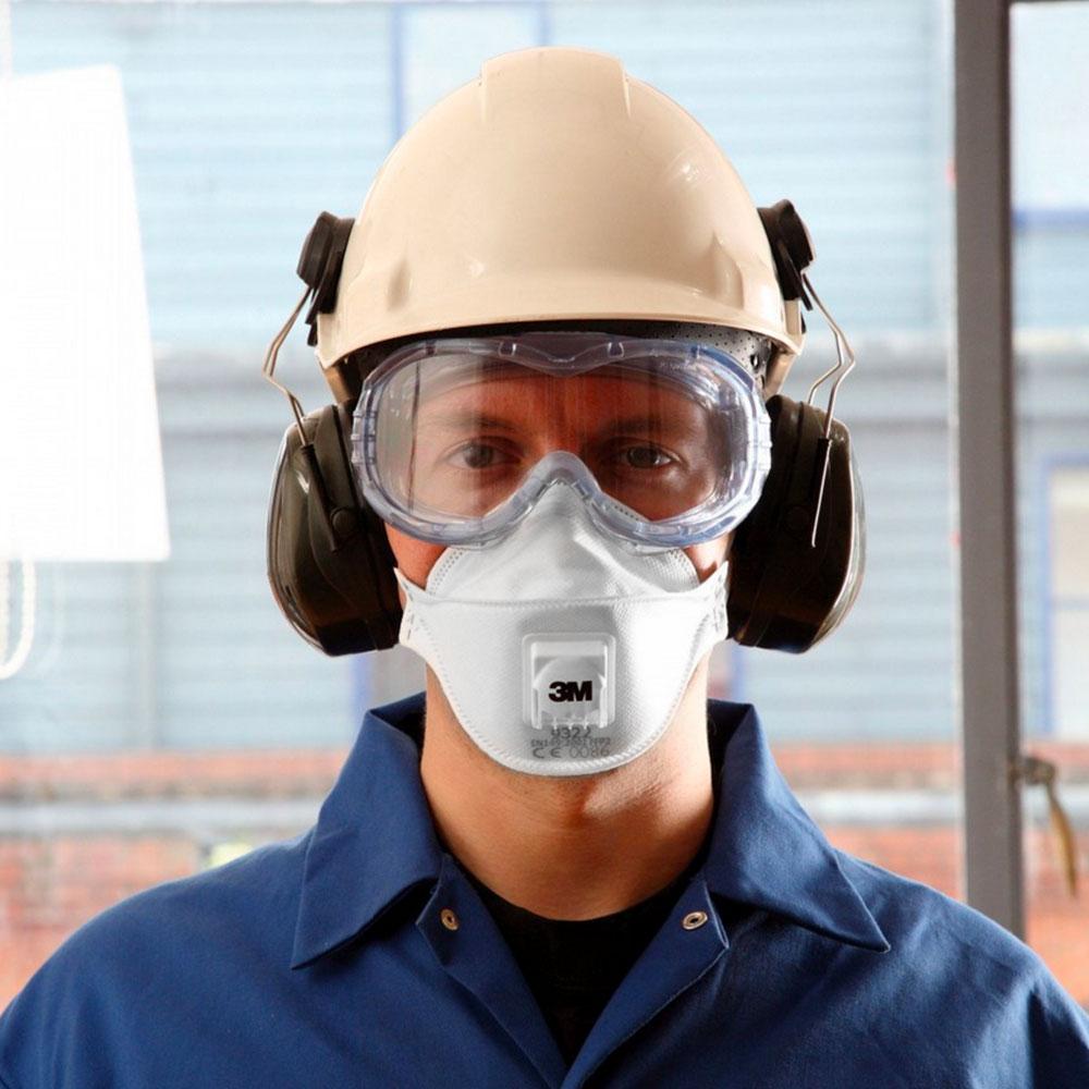3M9322A Flat Fold Disposable mask with Valve- Box of 12