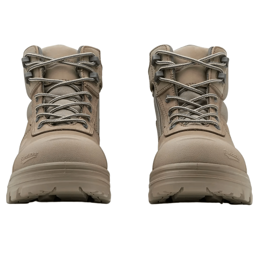 Blundstone 8553 Mens Rotoflex 135mm Height Safety Boot - Stone Nubuck- B8553