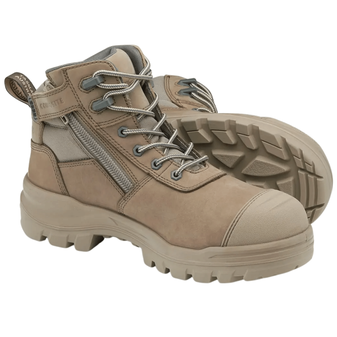 Blundstone 8553 Mens Rotoflex 135mm Height Safety Boot - Stone Nubuck- B8553
