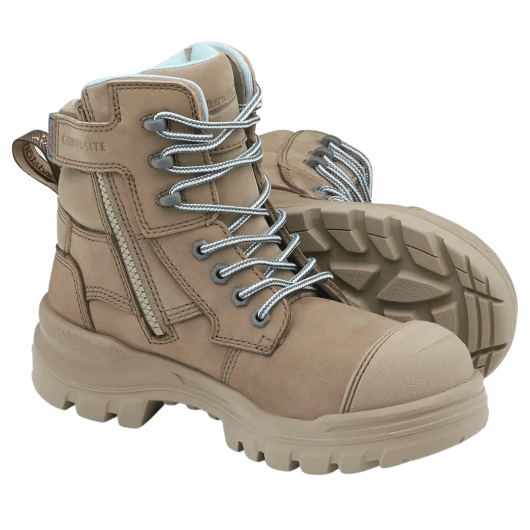Blundstone 8863 Womens Rotoflex 150mm Safety Boot - Stone - B8863