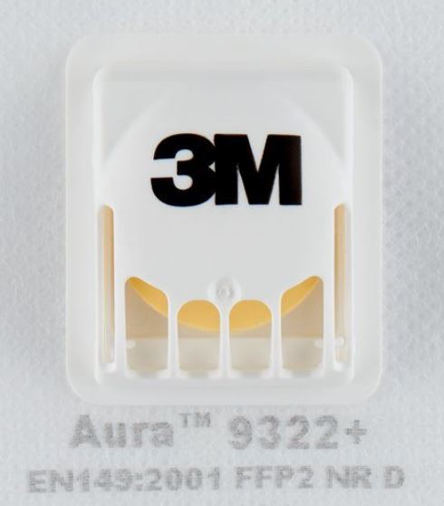 3M9322A Flat Fold Disposable mask with Valve- Box of 12