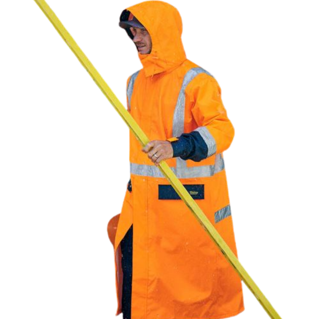 Bisley BJ6961T* Men's / Unisex Taped Hi Vis Long Rain Coat