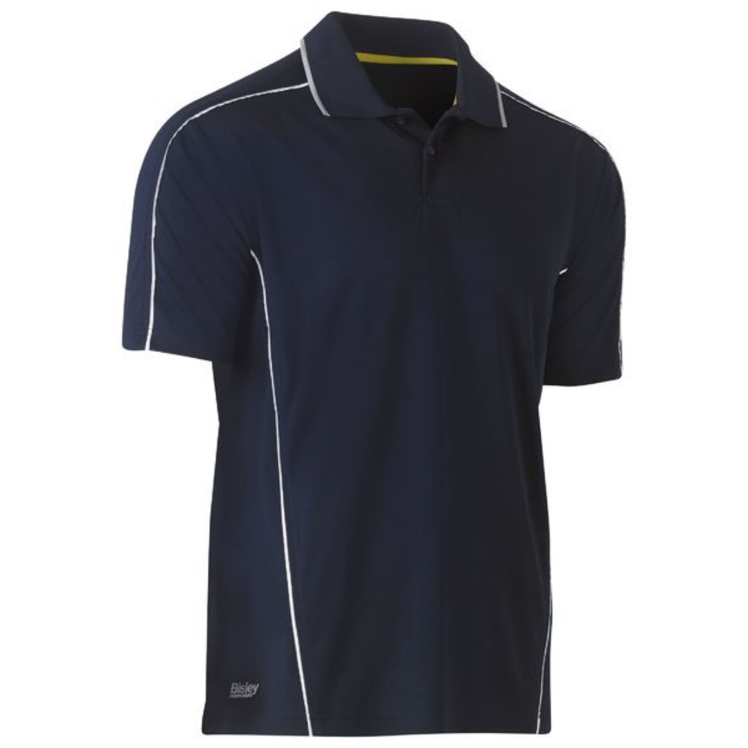 Bisley Mens Coolmesh Polo with Reflective Piping BK1425