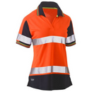 Bisley Womens Taped Short Sleeve Hi-Vis V-Neck Polo BKL1225T*