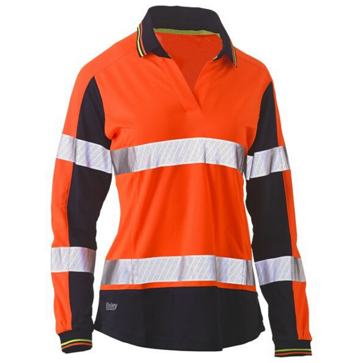 Bisley Women's Taped Two Tone Hi Vis V-Neck Polo BKL6225T