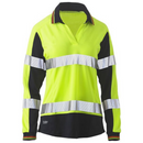Bisley Women's Taped Two Tone Hi Vis V-Neck Polo BKL6225T