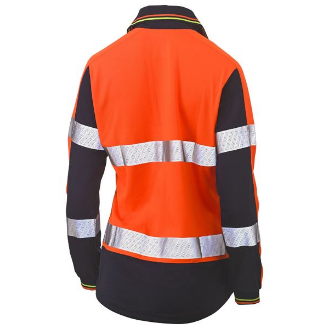 Bisley Women's Taped Two Tone Hi Vis V-Neck Polo BKL6225T