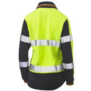 Bisley Women's Taped Two Tone Hi Vis V-Neck Polo BKL6225T