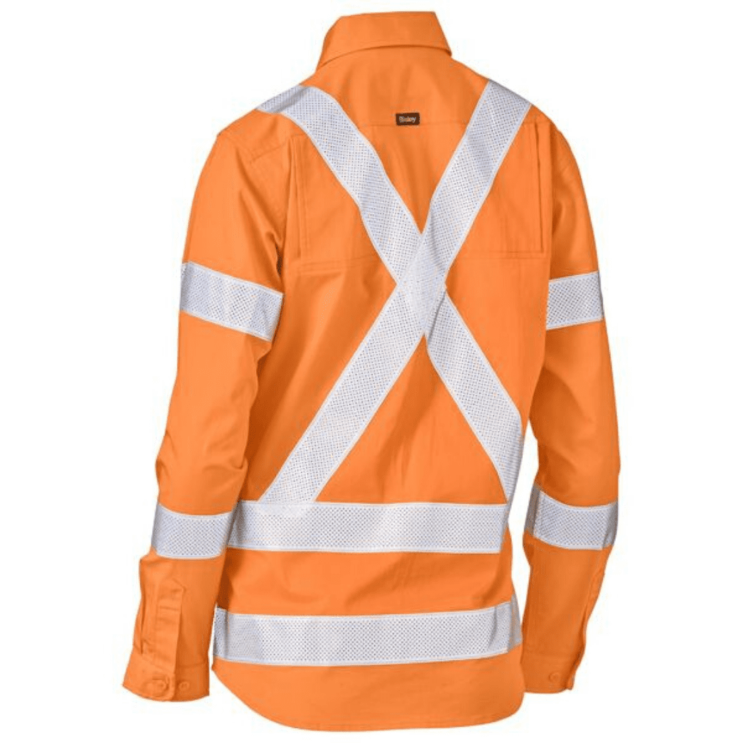 Bisley Womens Taped X Back Lightweight Rail Shirt BL6166XT*