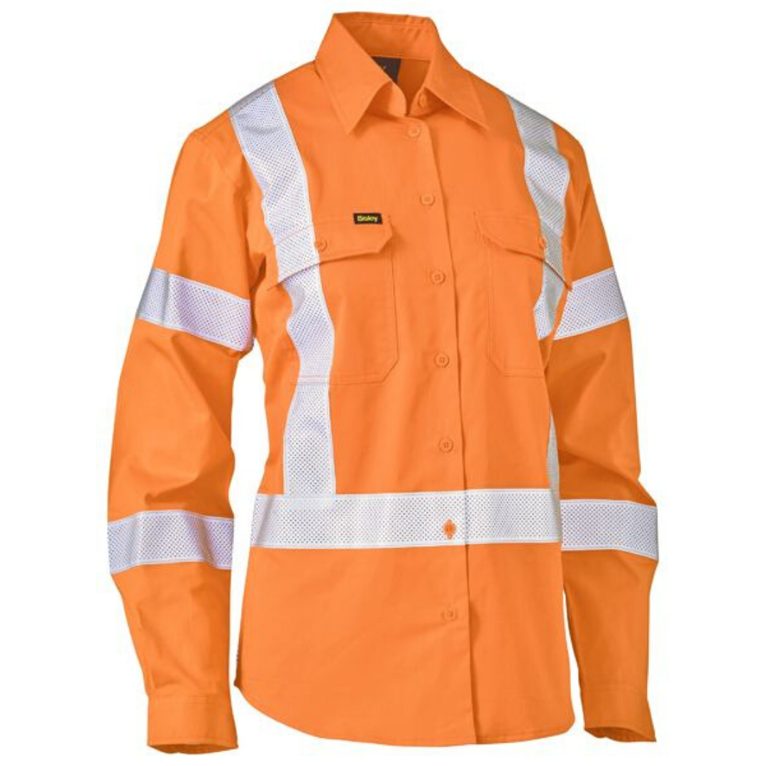 Bisley Womens Taped X Back Lightweight Rail Shirt BL6166XT*