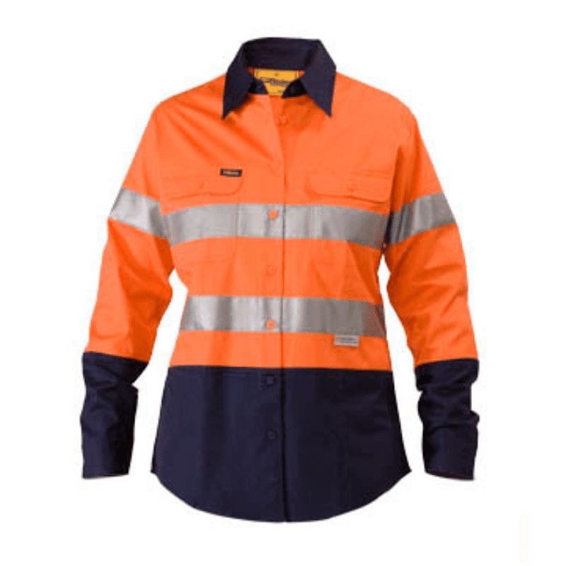 Bisley Women's Taped Hi Vis Cool Lightweight Drill Shirt BL6896