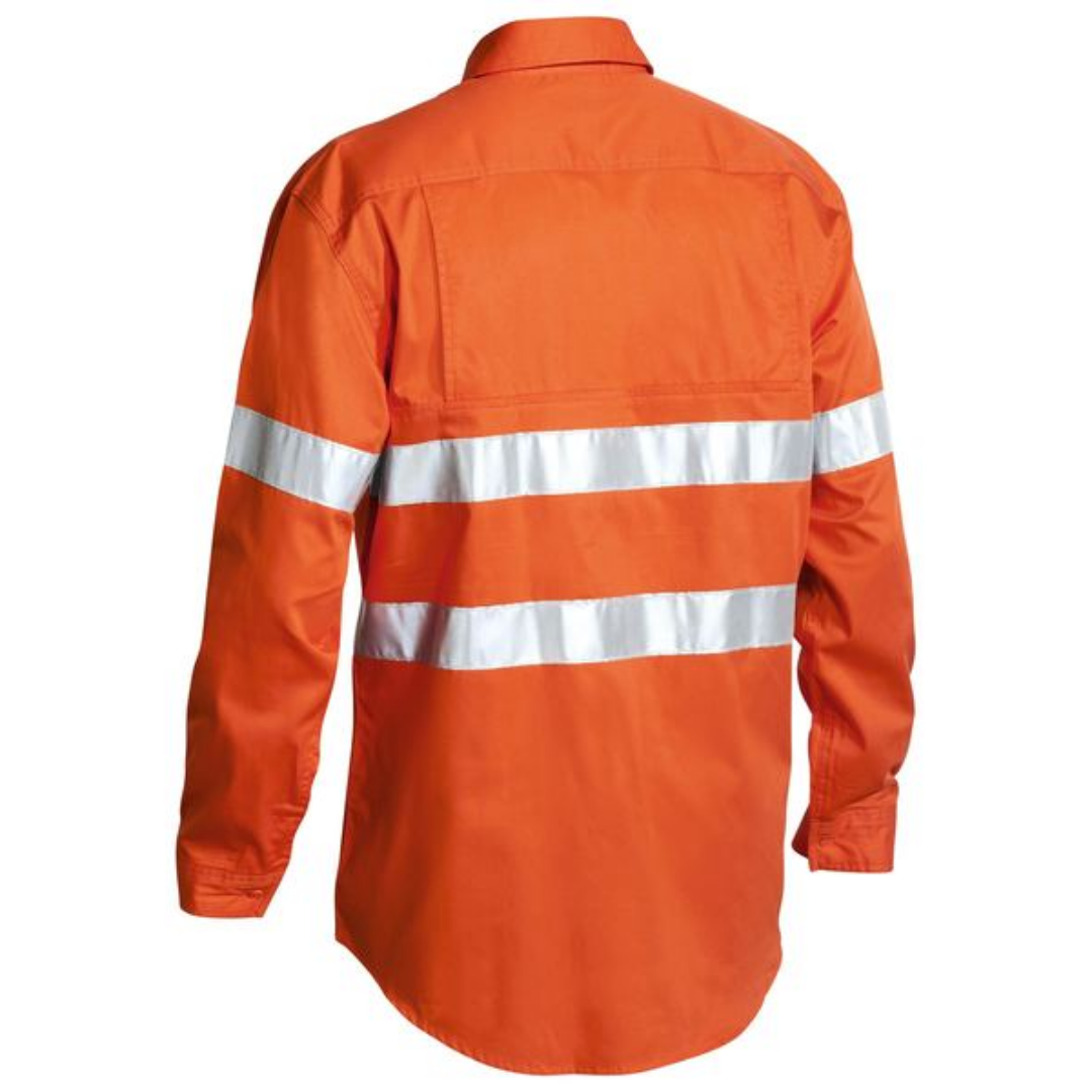 Bisley Mens Taped Hi Vis Cool Lightweight Drill Shirt BS6897