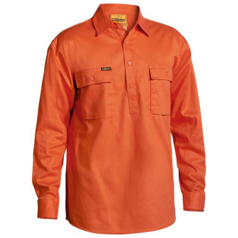 Bisley Men's Closed Front Cotton Drill Shirt