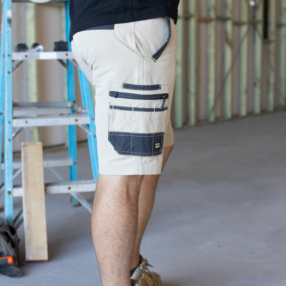 BSHC1332 Bisley Men's FLX & Move 4-Way Stretch Zip Cargo Short