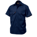 K04030 King Gee Men's S/Sleeve Open Front Cotton Drill Shirt