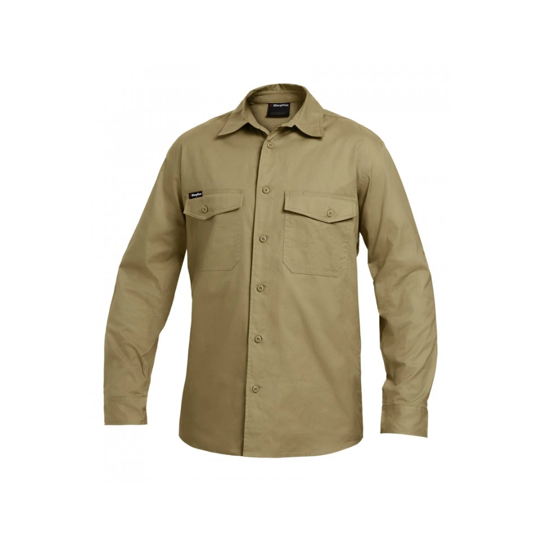 K14820 King Gee Men's WorkCool 2 Ripstop L/Sleeve shirt