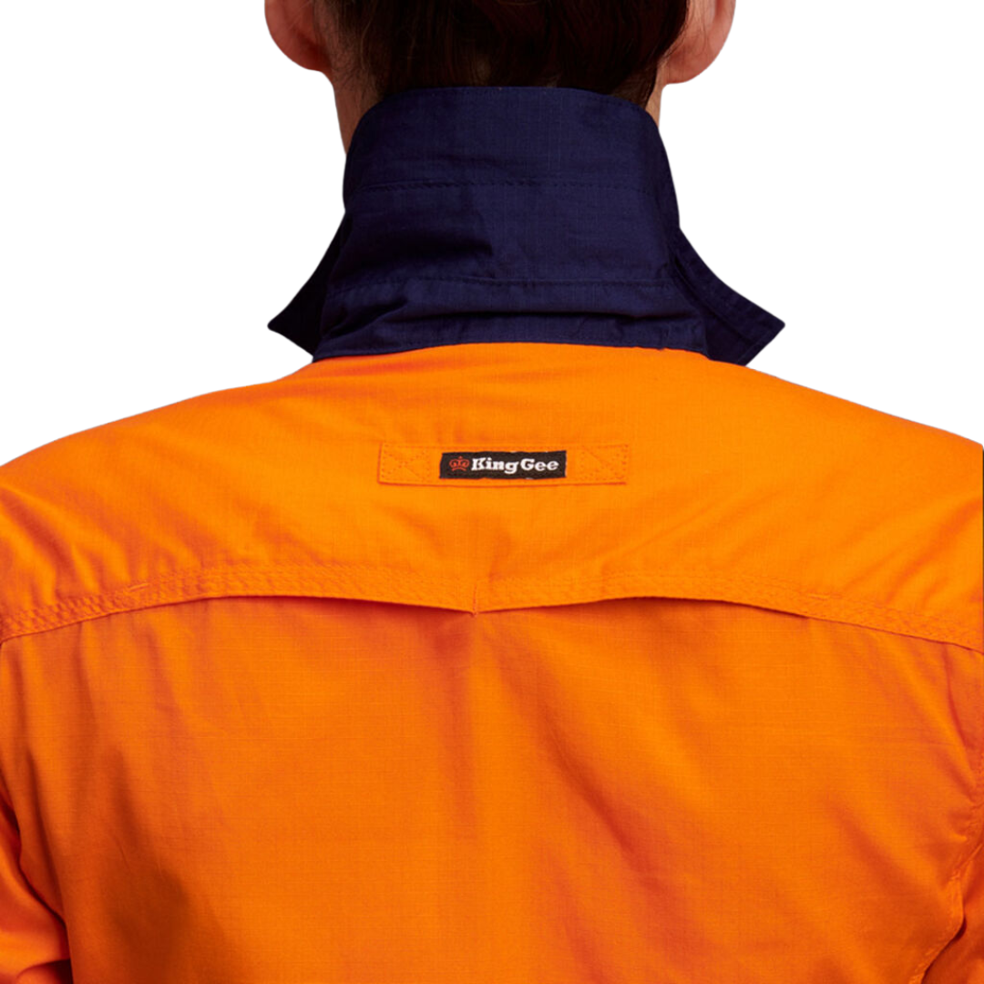 K44543 King Gee Workcool 2 Women's Hi Vis Spliced Shirt