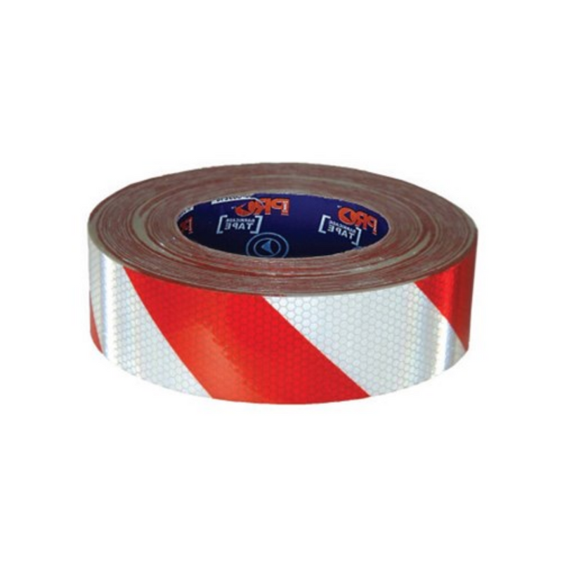 Red/White Self Adhesive Reflective Tape-50m x 50mm