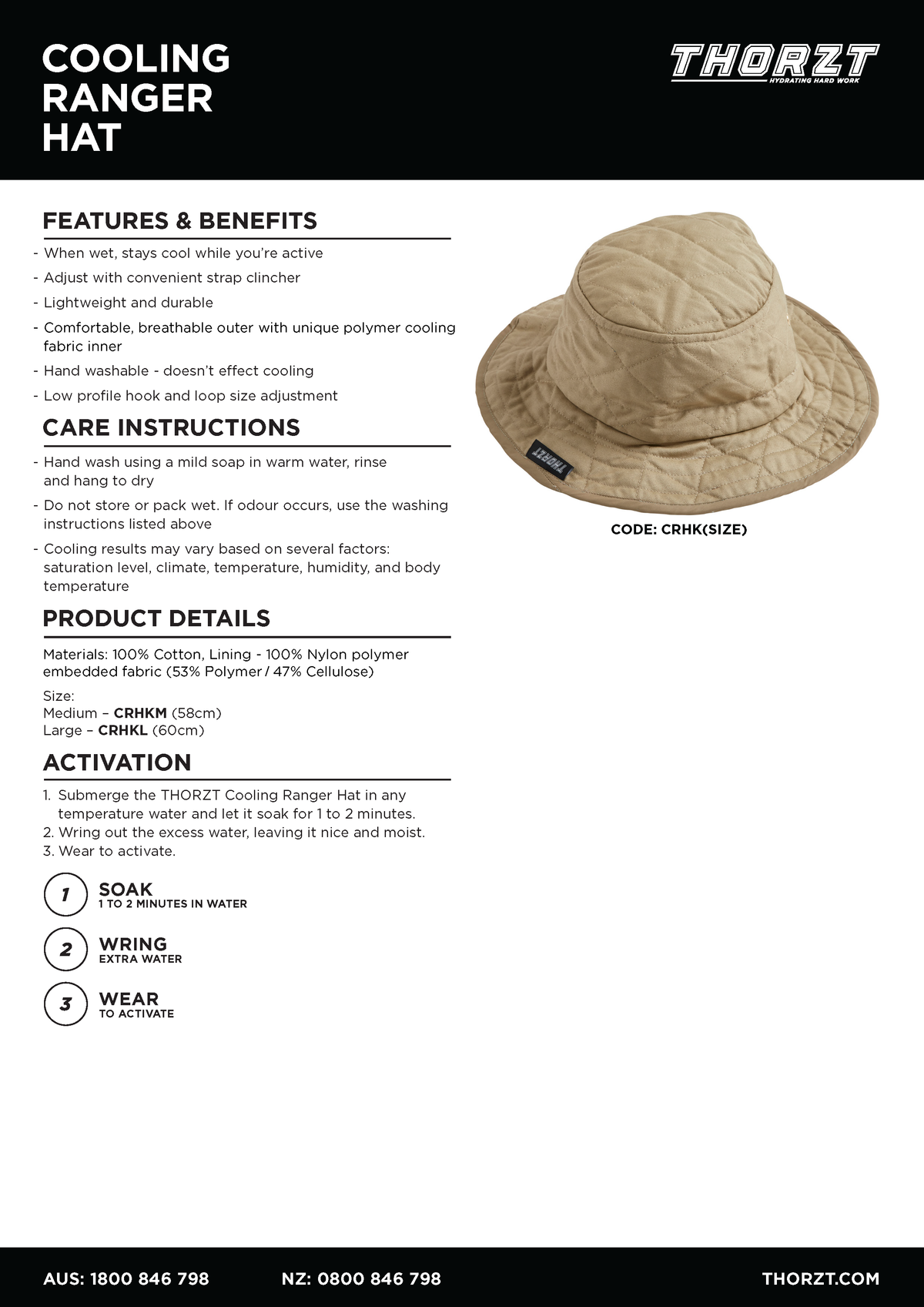 Thorzt Cooling ranger Hat