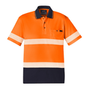 ZH535* Syzmik Men's Hi-Vis Segmented S/S Work Polo with Tape