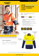 ZW229* Men's Rugged Cooling Hi Vis Segmented Tape L/S Shirt