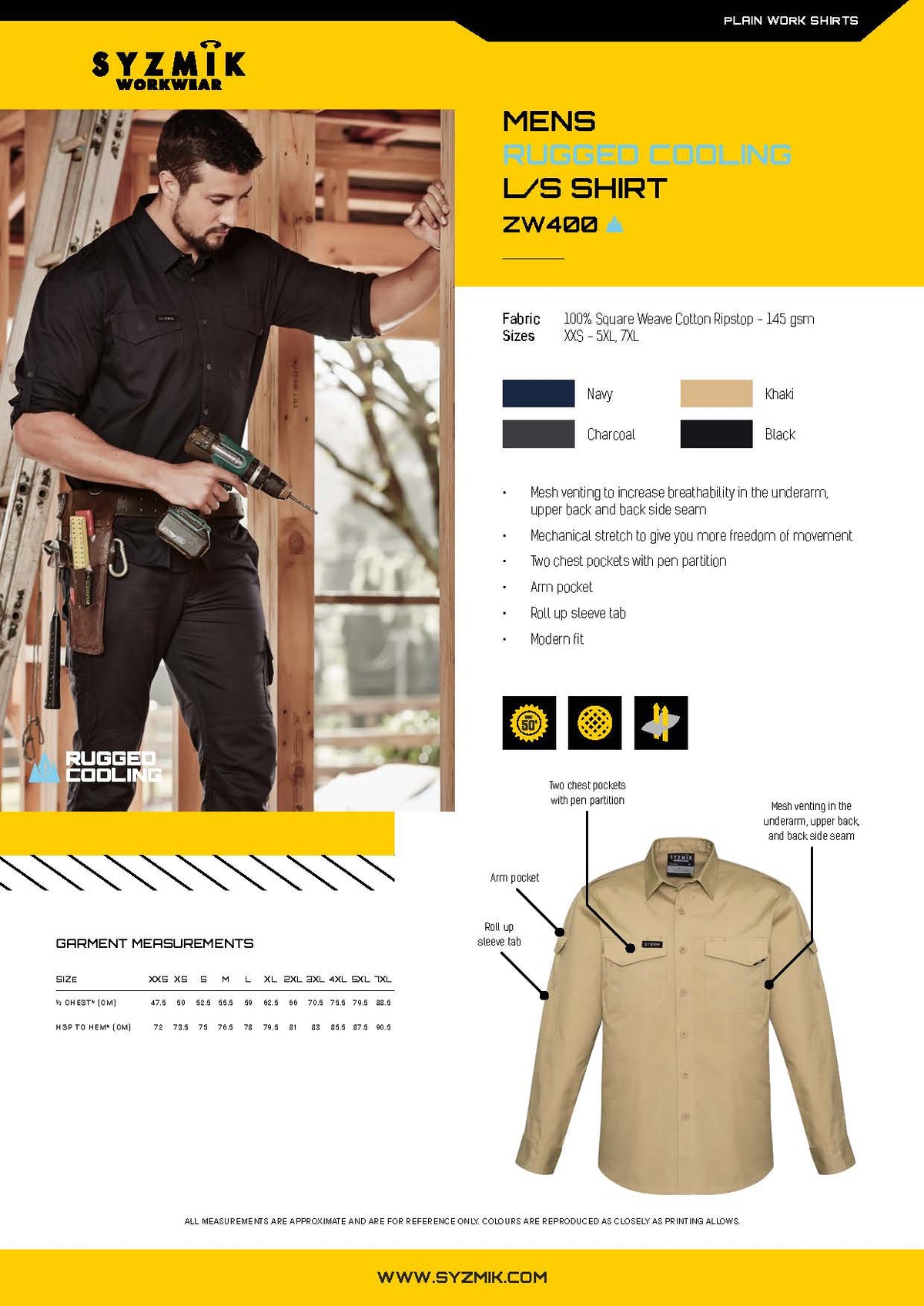 ZW400 Men's Rugged Cooling Men's L/S Shirt