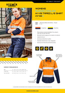 ZW720* Syzmik Womens Rugged Cooling Taped Hi Vis Spliced Work Shirt