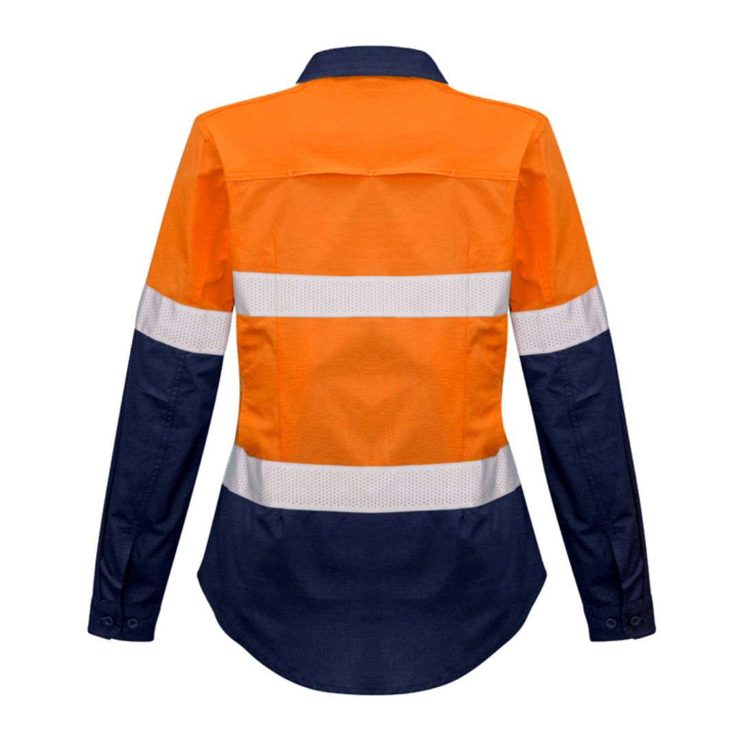 ZW720* Syzmik Womens Rugged Cooling Taped Hi Vis Spliced Work Shirt