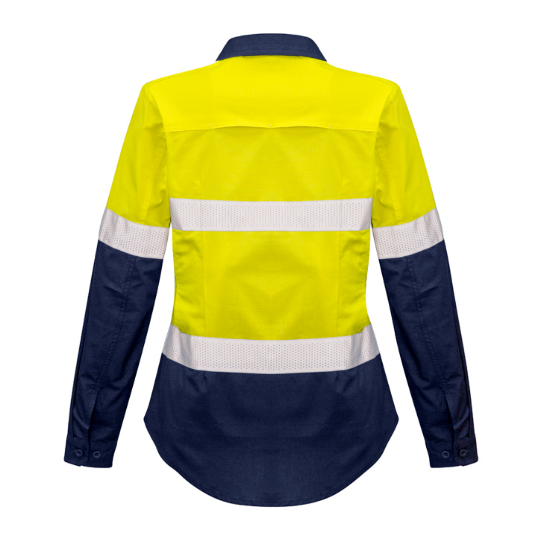 ZW720* Syzmik Womens Rugged Cooling Taped Hi Vis Spliced Work Shirt