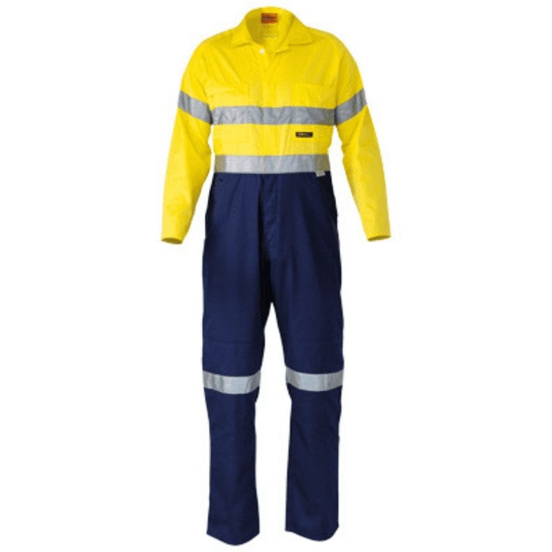 Bisley Men's Hi Vis 2 Toned Light Weight Overalls with Tape BC6719TW