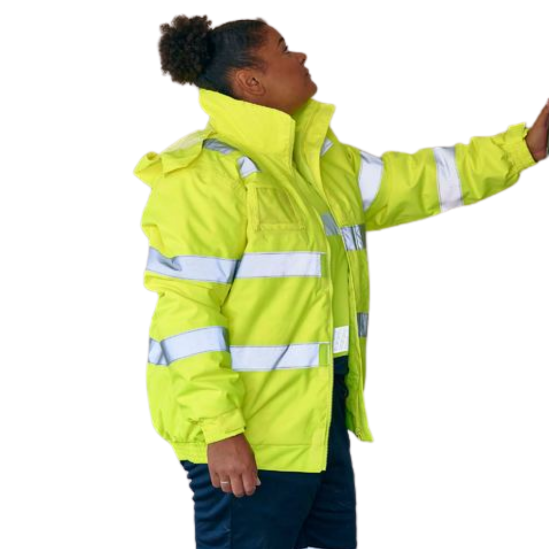 Bisley BJ6770T*  Men's/Unisex Taped Hi Vis Wet Weather Bomber Jacket