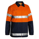 Bisley Men's Hi Vis 2 Tone Drill Jacket 3M Reflective Tape BK6710T
