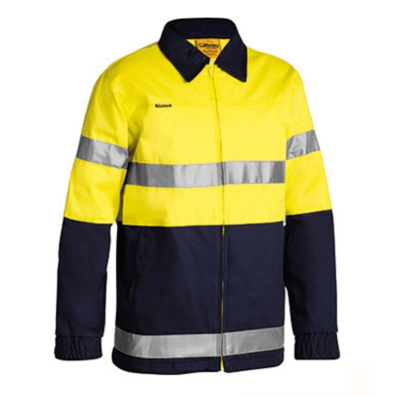 Bisley Men's Hi Vis 2 Tone Drill Jacket 3M Reflective Tape BK6710T